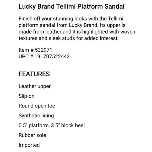 NIB Lucky Brand Tellimi 8.5M Platform Wedge Woven Leather Studded Sandals Blue - Picture 10 of 10